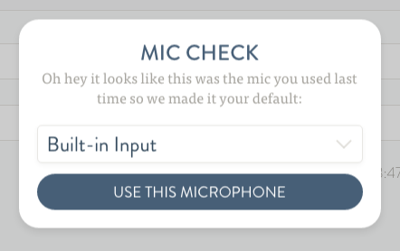 The Studio microphone prompt